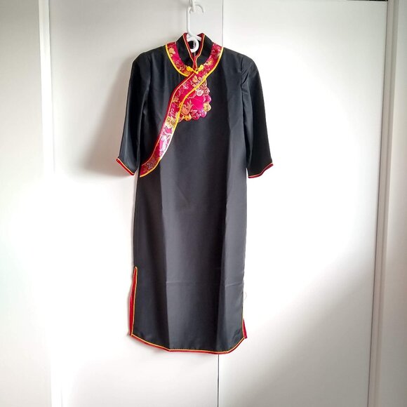 vintage 70s qi pao cheong sam dress NWOT - Picture 1 of 10